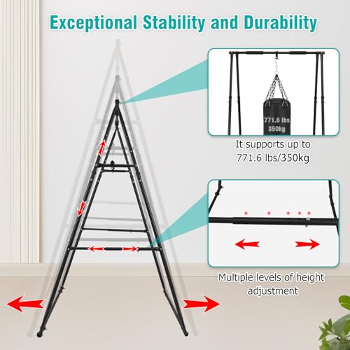 Generic Foldable Free Standing Multifunctional Exercise Rack 771.6LBS Capacity Portable Pullup Bar Station for Home Gym Equipment
