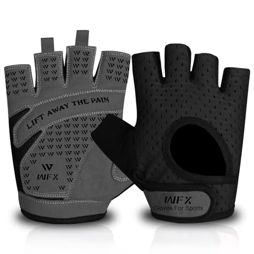 Weight Lifting Gym Gloves Fitness Workout Breathable Ladies Gloves Non-Slip Silicone Padded Palm Protection Elasticated Strength Training Equipment Half Finger Exercise