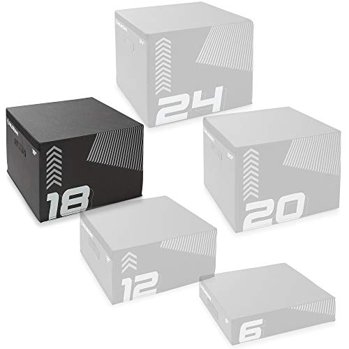 Philosophy Gym Soft Foam Plyo Box, Stackable Plyometric Jump Box for Home Gym, HIIT, Jumps, Step-Ups, Agility and Strength Training