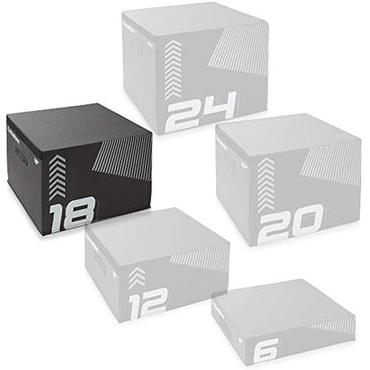 Philosophy Gym Soft Foam Plyo Box, Stackable Plyometric Jump Box for Home Gym, HIIT, Jumps, Step-Ups, Agility and Strength Training
