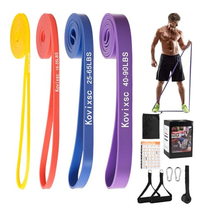 Resistance Bands for Working Out, Pull Up Assistance Bands, Exercise Workout Bands for Men & Women, Gym Bands with Door Anchor & Handle, Stretching Bands for Physical Therapy, Muscle Training