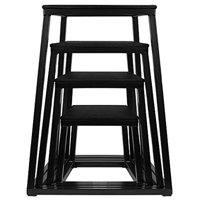 Retrospec Leap Plyo Box Jump Platforms for Home Gym Plyometric Jumping, Strength Training & Jump Box Exercise for Men and Women - color: Matte Black, style: 18"