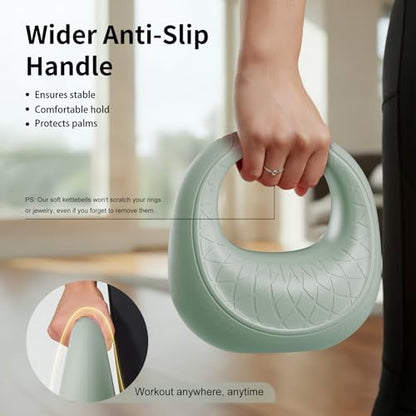 Soft Kettlebell, Kettlebells Anti-Slip Grip with Cushioned Impact-Resistant Base, Strength Training Kettlebells Sets for Home Workouts, Kettlebell for Women/Men/Beginners (6LB/10LB/15LB)