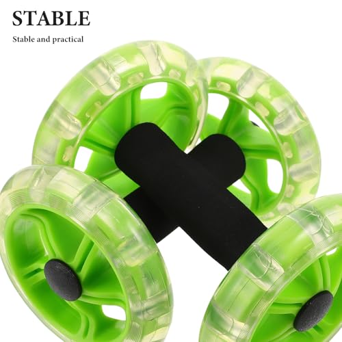 1 Pair Ab Roller - Stability Dual-Wheel Fitness Roller for Abs Back and Arms - Abdominal Wheel Workout Equipment for Home Gym Exercise, Women Men, Beginners - color: Green