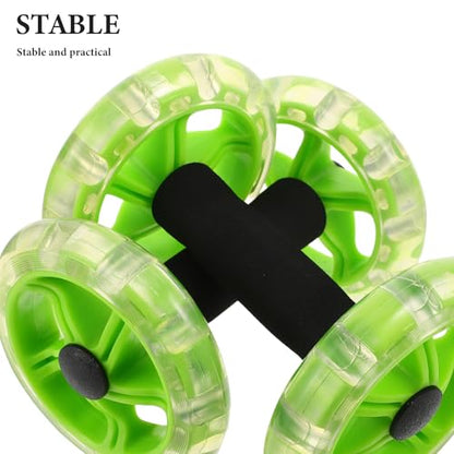 1 Pair Ab Roller - Stability Dual-Wheel Fitness Roller for Abs Back and Arms - Abdominal Wheel Workout Equipment for Home Gym Exercise, Women Men, Beginners - color: Green