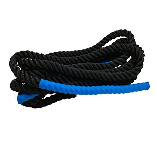 Aoneky 25ft Battle Rope, 7/8" Diameter Nylon Training Rope with Rubber Handles, for Home Gym Fitness Workout, Beginner & Youth Exercise Equipment