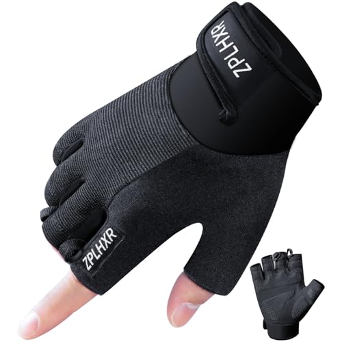Workout Gloves for Men and Women, Gym Gloves for Weight Lifting, Exercise, Cycling, Training & Fitness, Fingerless with Padded Grip, Full Palm Protection & Breathable Design - size: Medium