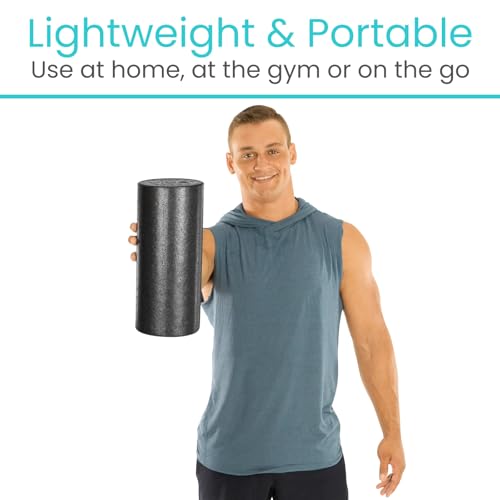 Vive High Density Foam Roller (12 inch) - Large Foam Roller for Exercise, Physical Therapy, Yoga, Pilates, Stretching - Pain Relief Massager for Trigger Point, Deep Muscle Massage, Myofascial Release