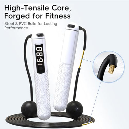 Cordless Gravity Jump Rope, Smart Jump Rope with Counter for Gym, Fat Burning & Calorie Burn, APP Data Analysis, Home Workout Equipment for Women ＆ Men