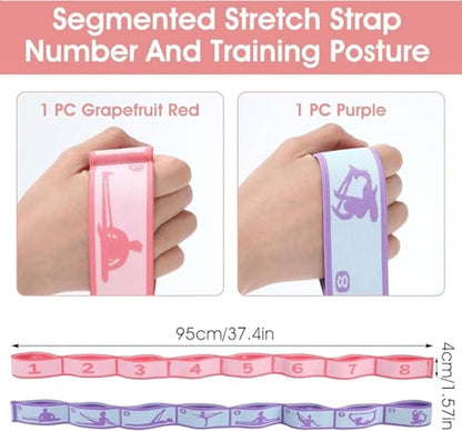 Multi-Loop Stretch Band - Yoga, Pilates, Ballet, and Physical Therapy Stretching Strap for Flexibility, Leg Stretching, and Exercise - Durable Stretching Equipment