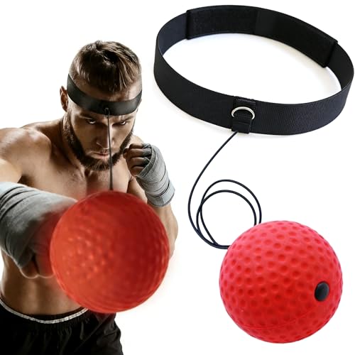 Boxing Reflex Ball with Adjustable Headband and Elastic Cord, Speed Training for Punching, Hand-Eye Coordination Fitness Martial Arts