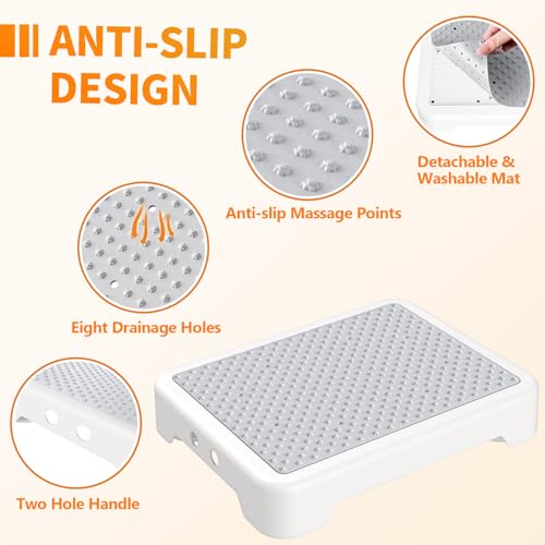Ronlap Small Step Stools for Adults Car Step Stool for Elderly, White-Gray - color: White-gray