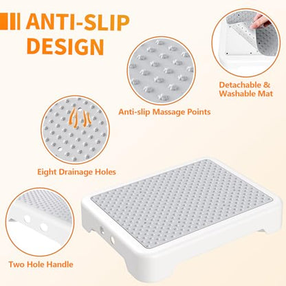 Ronlap Small Step Stools for Adults Car Step Stool for Elderly, White-Gray - color: White-gray