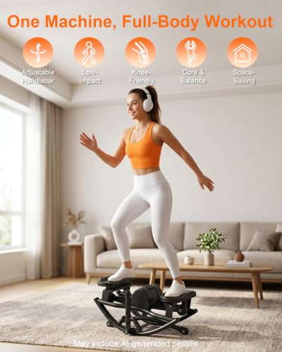 Rock Stepper for Exercise at Home, Rocking Stepper Side to Side - color: Black
