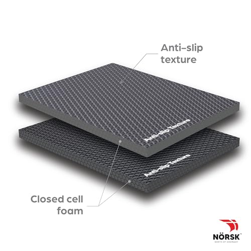 Reversible Exercise Mats 3/4" Thick EVA Interlocking Foam Tiles, Perfect Home Gym Flooring, 4 Tiles & 8 Trim Pieces, 16 Sq. Ft. 24"x24", Gray/Black