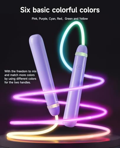 LED Light Up Jump Rope for Kids – Glow, Rechargeable, Exercise - color: Purple