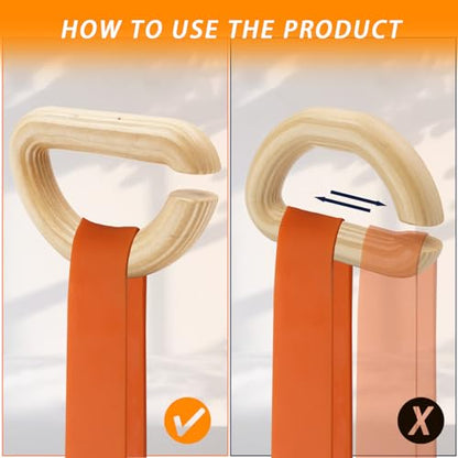 Lights Mountain Wooden Resistance Bands Handles Versatile Exercise Handles with Anti-Slip Grip Tapes for Elastic Band Workouts Home Gym Strength Training and Full-Body Workouts - color: Wooden handle