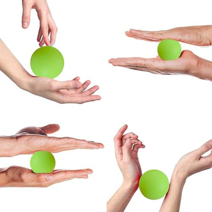 2 Piece Different Density- Foot Hand Deep Tissue Massage Ball for Trigger Point Therapy, Myofascial Release Balls for Feet, Jaw, Back, Plantar Fasciitis, Tight Muscles Massage Tool - color: 1.8" Bluegreen