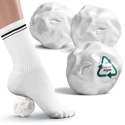 Oceanfoam Wave Massage Ball Rollers for Targeted Muscle Pain Therapy, Textured Travel Size,Yoga,Home & Fitness Health Tools for Body Sore Spots, Shoulders, Legs and Upper Back (Natural, Pack of 3) - color: Pack of 3 (Natural)