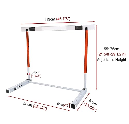 Metal Agility Speed Hurdles, Adjustable Height Track and Field Hurdles, Athletic Workout Obstacles Bar, Portable Sport Training Pole Set (55) - size: 55