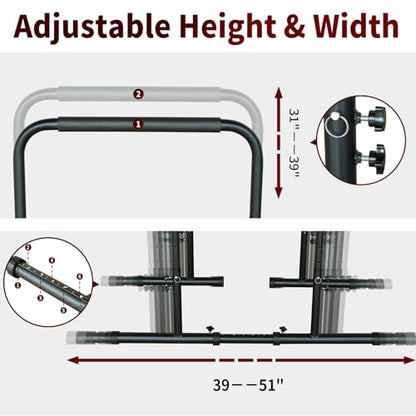 Dip Station Functional Adjustable Heavy Duty Dip Stands Fitness Workout Dip bar Station Stabilizer Parallette Push Up Stand Multi-Function Fitness Training Equipment