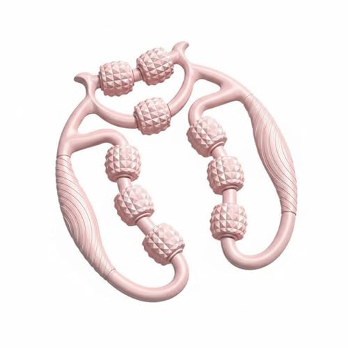 Circular Leg 360 Degree Massage Leg Roller Adjustable Width Personal Care Tool for Athletes, Home Gym, Peach Pink - color: Peach Pink