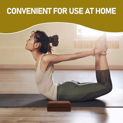 VICASKY Yoga Eva Foam Blocks Non-slip Balance and Stretching Bricks Thickened Coffee Color 200g Lightweight Exercise Pilates Meditation Accessories for Home Workout and Travel