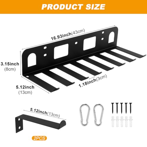 Wall Mounted Gym Equipment Storage for Resistance Bands, Yoga Mats, Jump Ropes & Weight Belts - Multi-Purpose Gym Equipment Storage Rack, Space-Saving Fitness Equipment Organizer