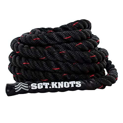 SGT KNOTS Twisted Battle Rope - Weighted Exercise Rope for Strength Training, CrossFit, Battling, Climbing & the Gym (1", 1.5", 2") - size: 1" x 30ft