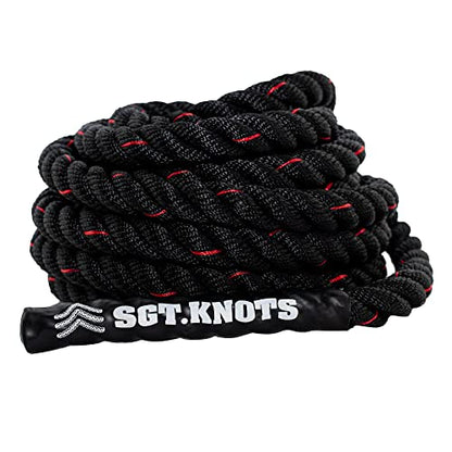 SGT KNOTS Twisted Battle Rope - Weighted Exercise Rope for Strength Training, CrossFit, Battling, Climbing & the Gym (1", 1.5", 2") - size: 1" x 30ft