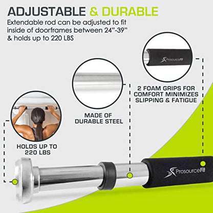 ProsourceFit Pull Up Bar for Multi Use Fitness & Home Gym Exercise - style: Doorway