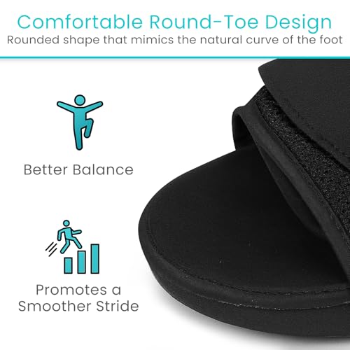 Vive Rounded Post Op Shoe for Injured Foot - Orthopedic Recovery Shoes for Women, Men - Lightweight, Adjustable Medical Walking Shoe for Post Surgery, Stress Fracture, Bunions, Sprains - Left or Right (X-Small)