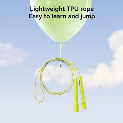 Skipping Rope, Adjustable Beaded Jump Rope with Double Bearing, Jump Rope for Kids at Home Schoel Gym,Tang-Free Flexible and Durable Jumping Ropes for Fitness - color: Green