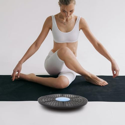 Balance Board Step Platform Wobble Board for Training Fitness Balance with Non-slip Surface Blue Maze Pattern for Home Exercise and Core Stability