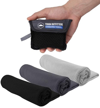 Tough Outdoors Cooling Towels for Neck Face - Neck Cooling Towel for Hot Weather Yoga Sports Golf Sweat - Instant Cold Towel
