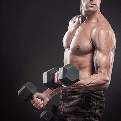 WF Athletic Supply Rubber Coated Hex Dumbbell Set, Multiple Choices Available - Dumbbells with Rack Stand and Mat, or Dumbbells Only (200/550/1200/2100/3000 LB)