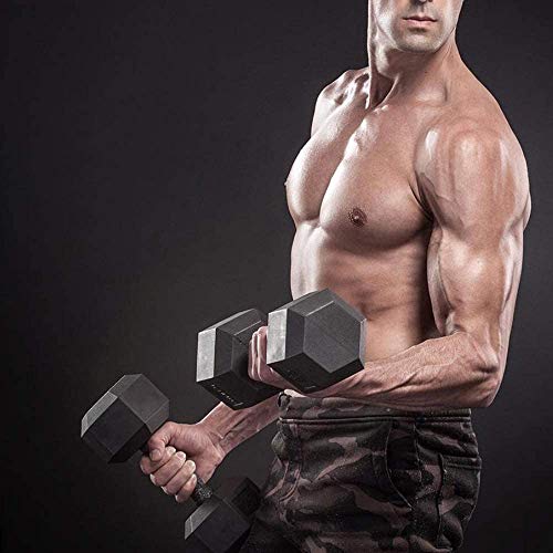 WF Athletic Supply Rubber Coated Solid Steel Cast-Iron Pair Dumbbells, Rubber Hex Dumbbells, Hex Weights Dumbbells for Muscle Toning, Full Body Workout, Home Gym Dumbbells, Pair - color: a. 3 LB Pair (2 x 3lb)