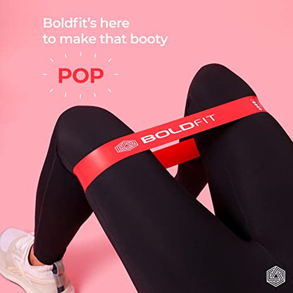 Boldfit Resistance Bands Mini Loop Set, Multicolor, Pack of 5 | Hip Band, Booty Belt, Latex Band, Theraband for Fitness, RMiniloop1