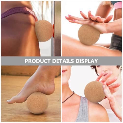 Cork Massage Ball 10cm Muscle Massager for Myofascial Release and Yoga Therapy, Sore Muscle Relief Fitness Roller Ball for Deep Tissue Massage and Body Relaxation