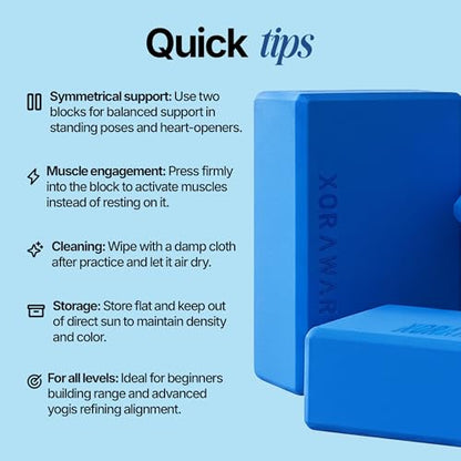 Foam Yoga Blocks 2 Pack | Pilates Block with High Density Foam Blocks | Exercise Blocks foam | Pilates Blocks | Pilates Blocks 2 Pack, Yoga Block Set, Pilates Home Equipment