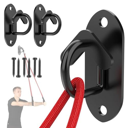 Resistance Band Wall Anchors System, Wall Mount Workout Anchors for Exercise Bands, Space-Saving Home Gym Hooks for Different Levels Strength Training,Fitness