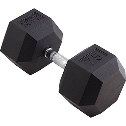 Body Sport Rubber Encased Hex Dumbbell Weight, Single – Dumbbells for Exercises – Strength Training Equipment – Home Gym Accessories – Weight Training - style: 70 lbs