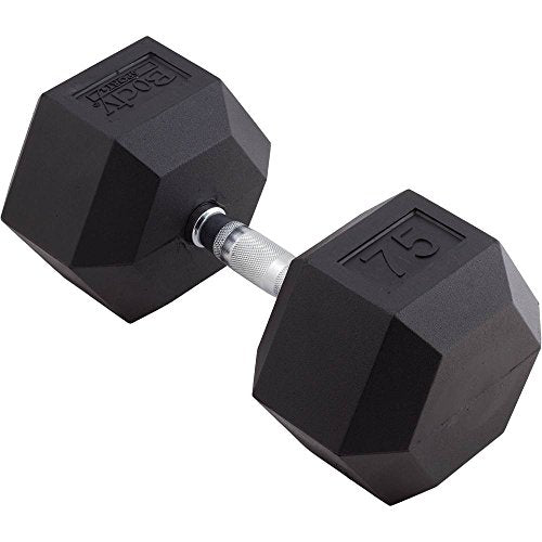 Body Sport Rubber Encased Hex Dumbbell Weight, Single – Dumbbells for Exercises – Strength Training Equipment – Home Gym Accessories – Weight Training - style: 70 lbs