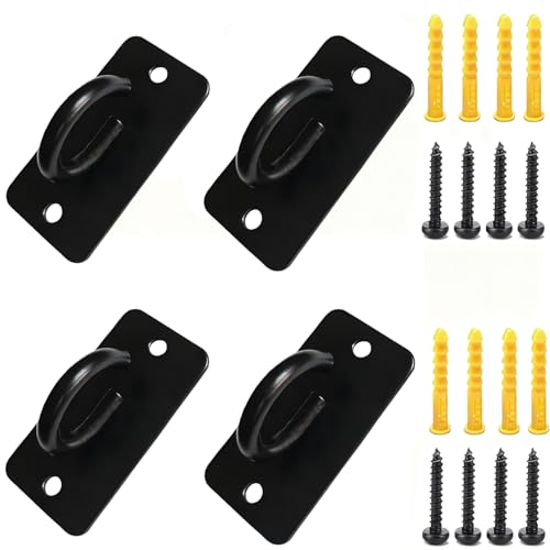 4 Pcs Resistance Bands Door Anchor, Battle Rope Anchor, Ceiling Hooks Heavy Duty, Wall Mount Bracket for Strength Training, Yoga, Home Gym