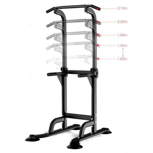 Power Tower Dip Station Pull Up Bar Freestanding Fitness Equipment Pull Up Station Gym Equipment for Home, Load-Bearing 150kg for Home Gym Strength Training,Black