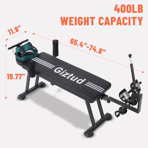 Electric Spinal Decompression Table, 400 LBS Heavy Duty Motorized Full Body Traction Table, Non-Inversion Spine Stretcher Bench for Safe Daily Use