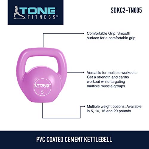 Tone Fitness Kettlebell - color: Pink- 5 Pound