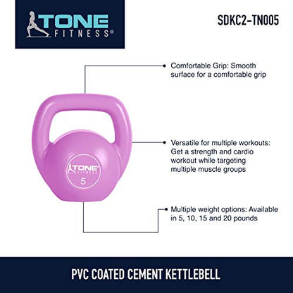 Tone Fitness Kettlebell - color: Pink- 5 Pound