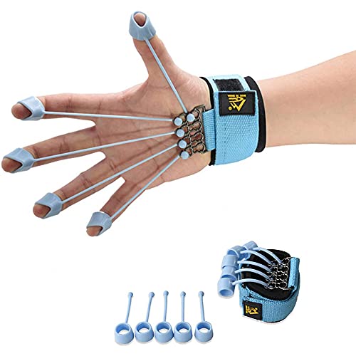 Finger Strengthener Hand Grip Strength Trainer Finger Extension Stretcher Exerciser Hand Rehab Work Out Relieve Pain Arthritis and Grip Training Kit 10LB+40LB