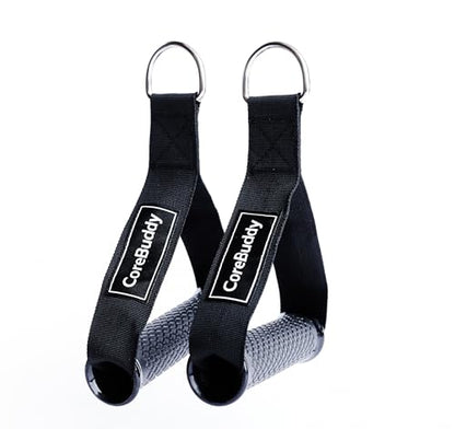 Resistance Band Handles (2 Pack) – Heavy Duty Gym Cable Handles, D-Ring Attachment for Bands & Cable Machines, Non-Slip Grip, Reinforced Nylon Straps, Carry Pouch Included